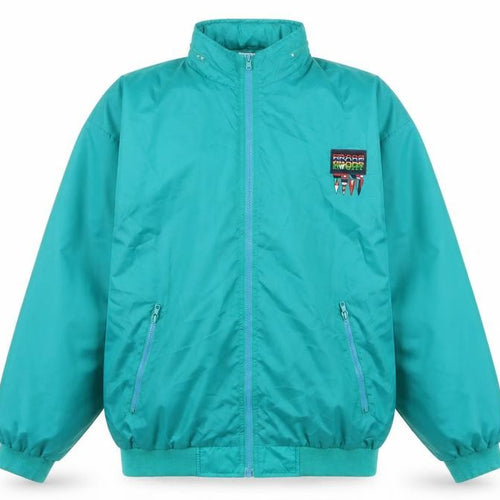 Costa Crociere Mens Green L Nylon Windbreaker Jacket Retro 90s Style