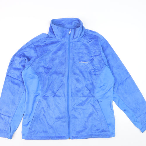 Columbia Women Blue Fleece Full Zip Hoodie XL Thermal Omni-Heat