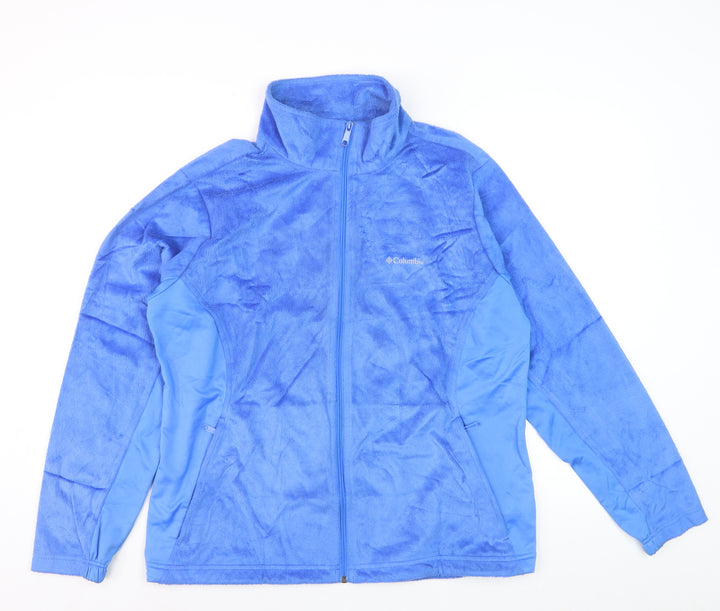 Columbia Women Blue Fleece Full Zip Hoodie XL Thermal Omni-Heat
