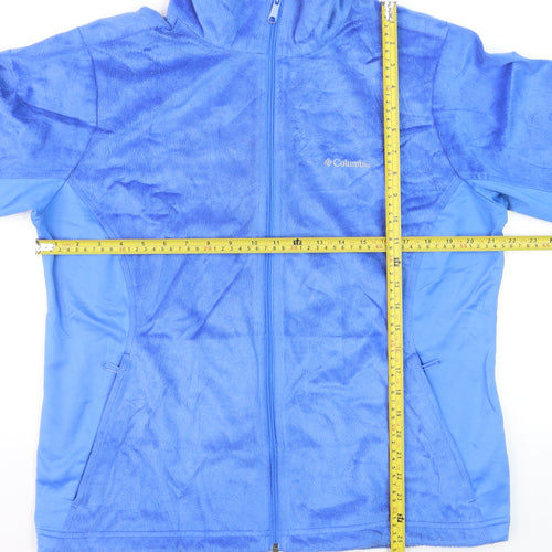 Columbia Women Blue Fleece Full Zip Hoodie XL Thermal Omni-Heat