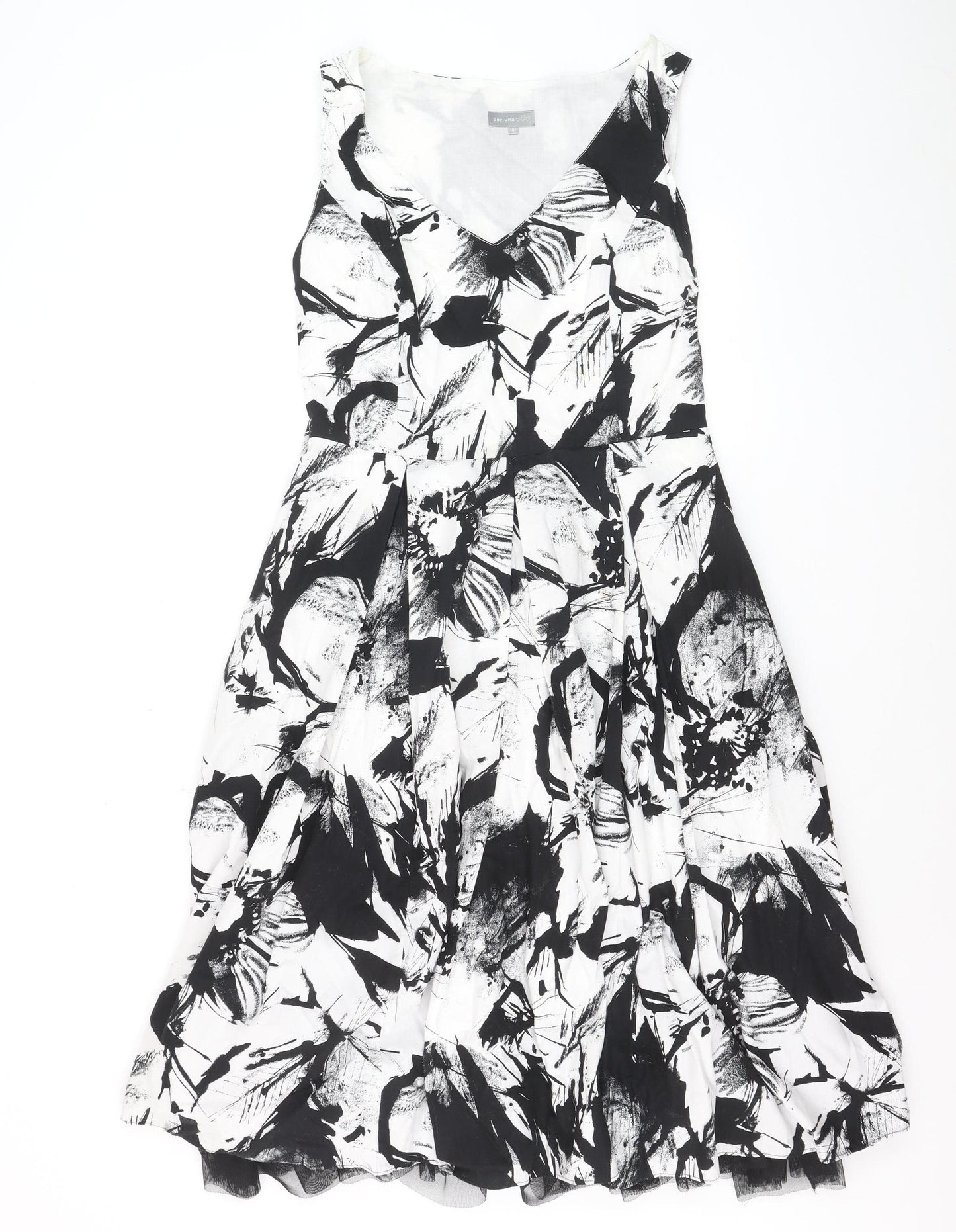 Marks and Spencer Women’s Black Floral Fit & Flare Dress Size 10