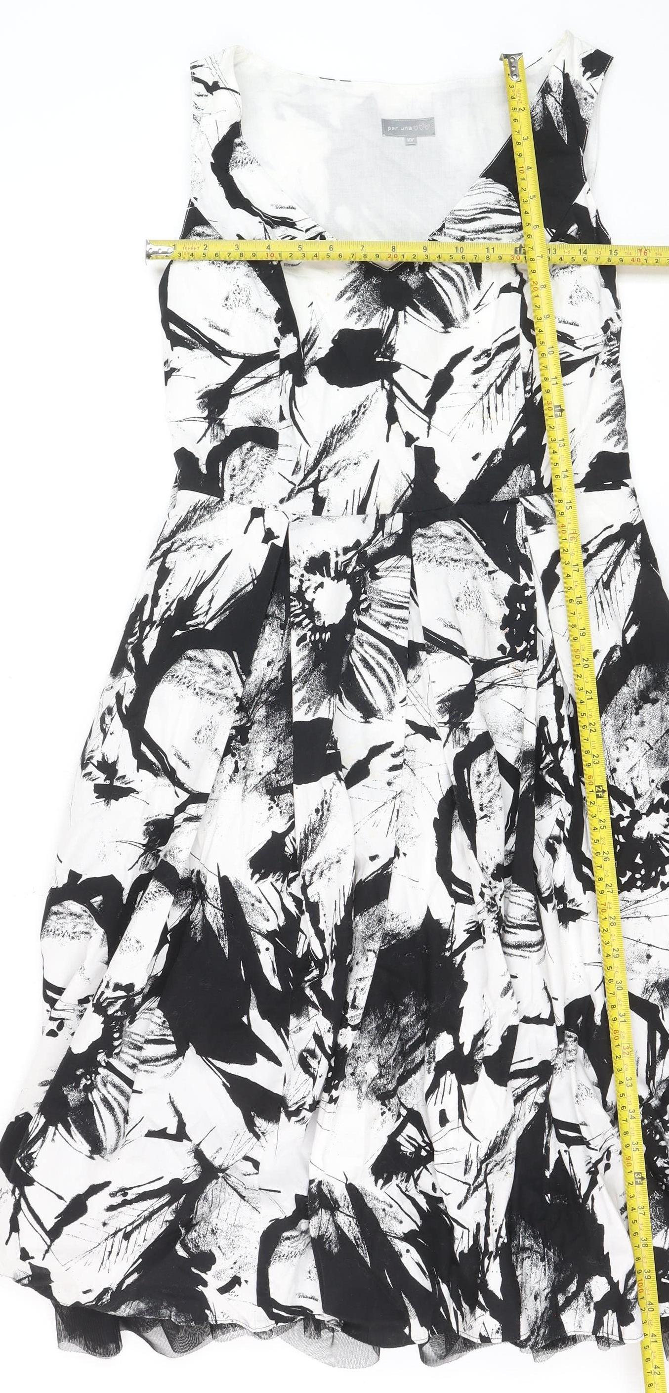 Marks and Spencer Women’s Black Floral Fit & Flare Dress Size 10
