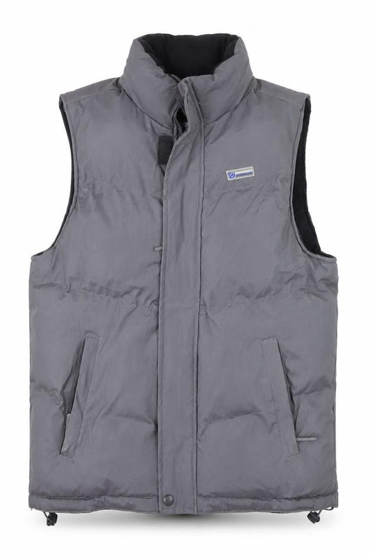 Front view of Boardsports Men’s Grey Padded Bodywarmer Vest, size S, Outdoor