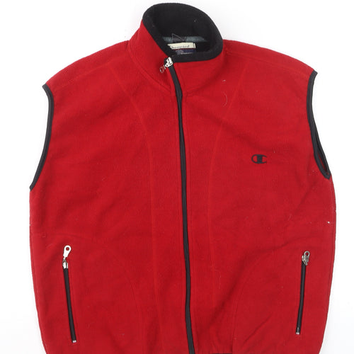 Champion Men’s Red Fleece Bodywarmer Waistcoat Size S Full Zip