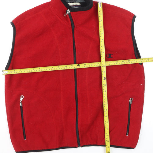 Champion Men’s Red Fleece Bodywarmer Waistcoat Size S Full Zip