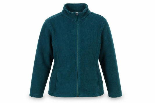 Front view of L.L.Bean Women's Green Full Zip Fleece Sweatshirt, size S, Regular