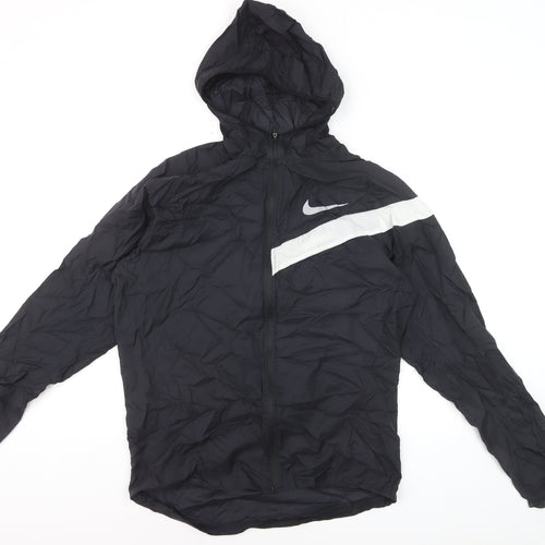 Nike Women's Black Small Windrunner Hooded Windbreaker Jacket