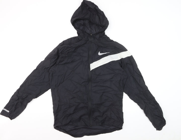 Nike Women's Black Small Windrunner Hooded Windbreaker Jacket