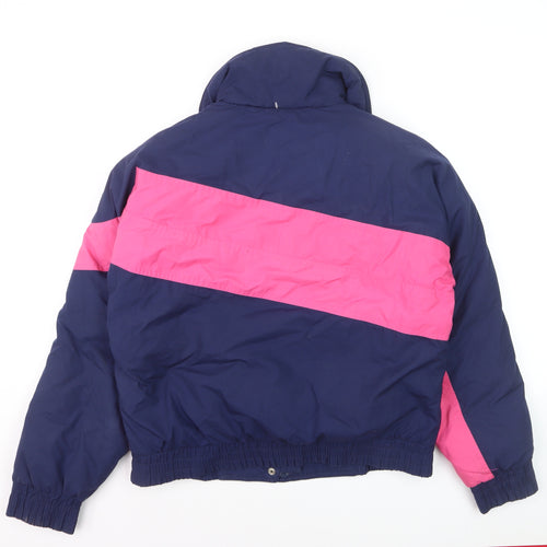 Edelweiss Womens Blue Pink 90s Retro Down Puffer Ski Jacket L