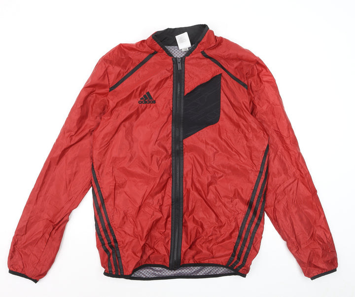 Adidas Men's Red Lightweight Windbreaker Jacket Size M