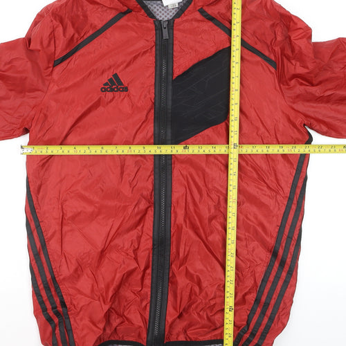 Adidas Men's Red Lightweight Windbreaker Jacket Size M