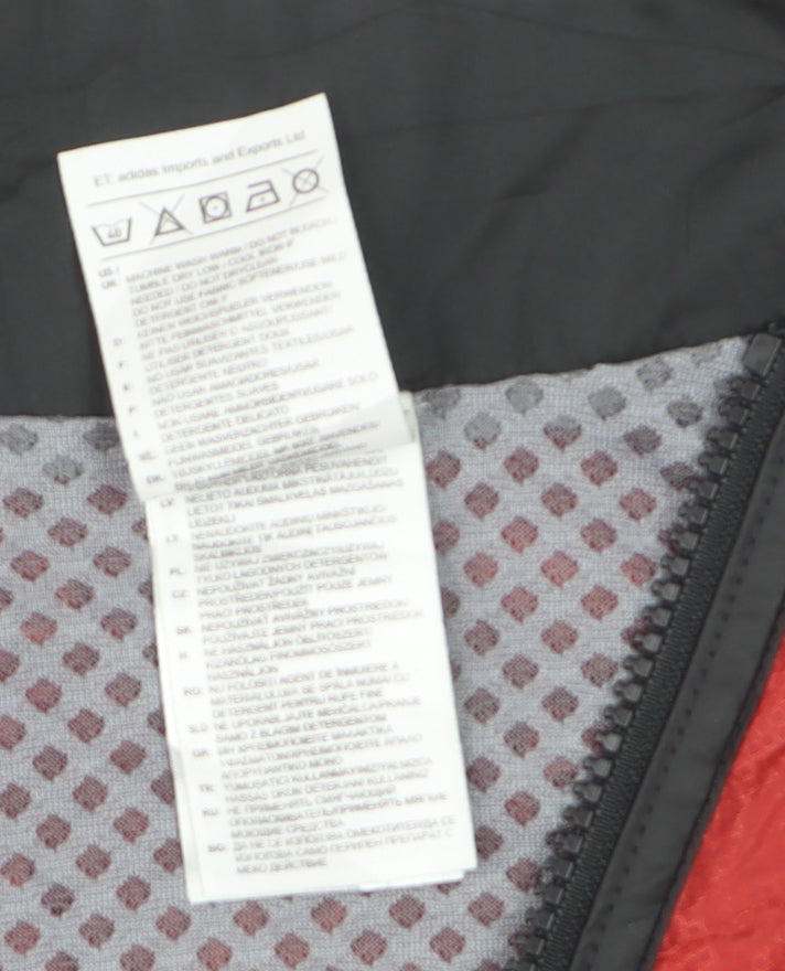 Adidas Men's Red Lightweight Windbreaker Jacket Size M