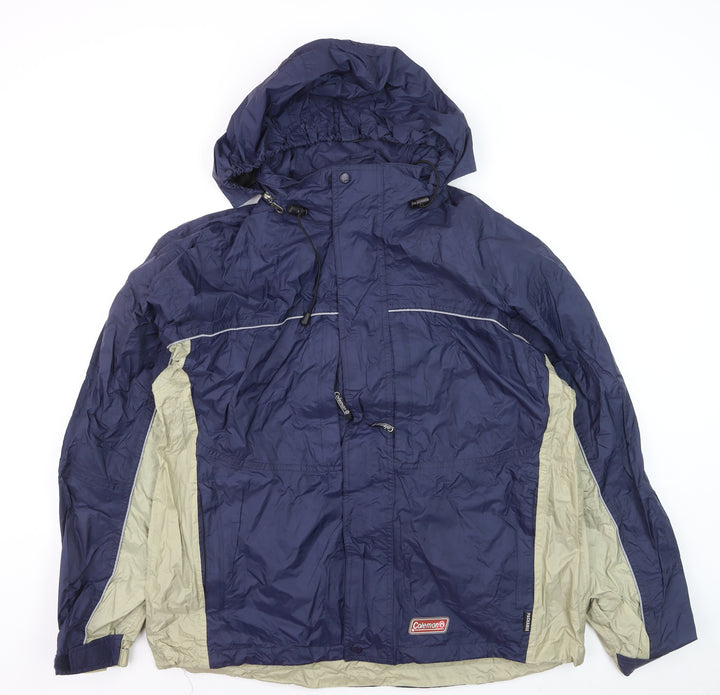 Coleman Men’s Blue XL Waterproof Hooded Rain Jacket Outdoor Coat