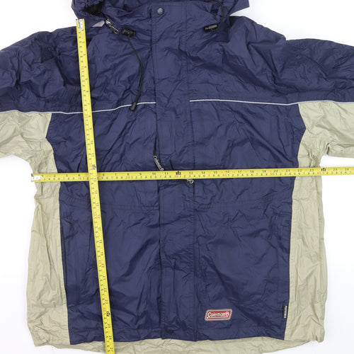Coleman Men’s Blue XL Waterproof Hooded Rain Jacket Outdoor Coat