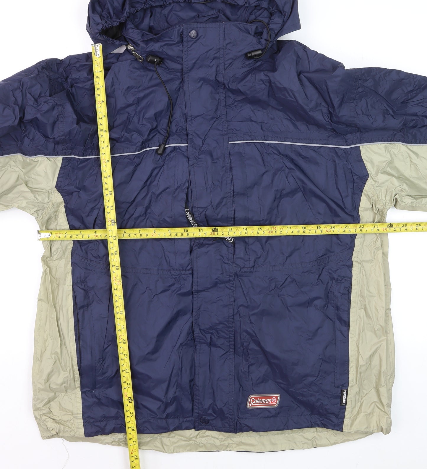 Coleman Men’s Blue XL Waterproof Hooded Rain Jacket Outdoor Coat