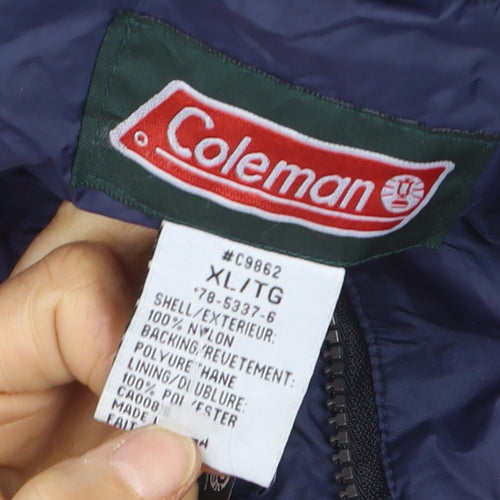 Coleman Men’s Blue XL Waterproof Hooded Rain Jacket Outdoor Coat