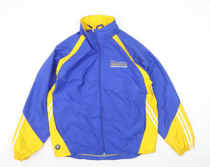 Holloway Men's Blue Yellow Windbreaker Jacket Medium Sports Full Zip
