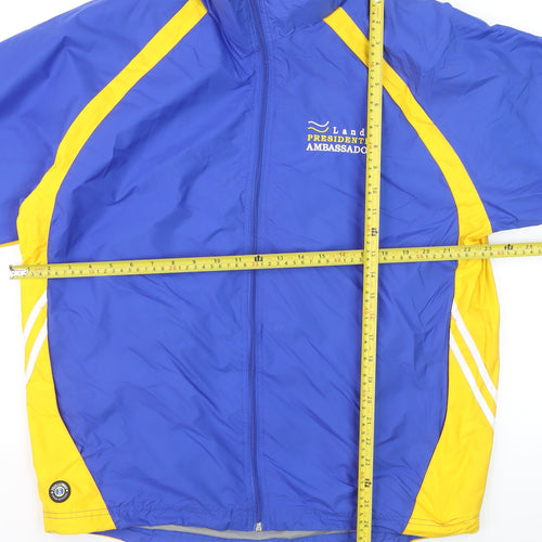 Holloway Men's Blue Yellow Windbreaker Jacket Medium Sports Full Zip