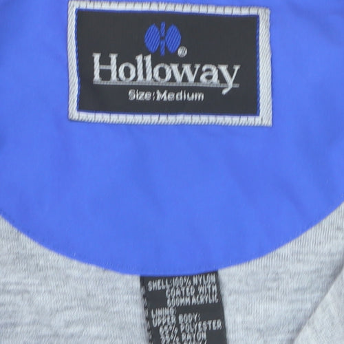 Holloway Men's Blue Yellow Windbreaker Jacket Medium Sports Full Zip