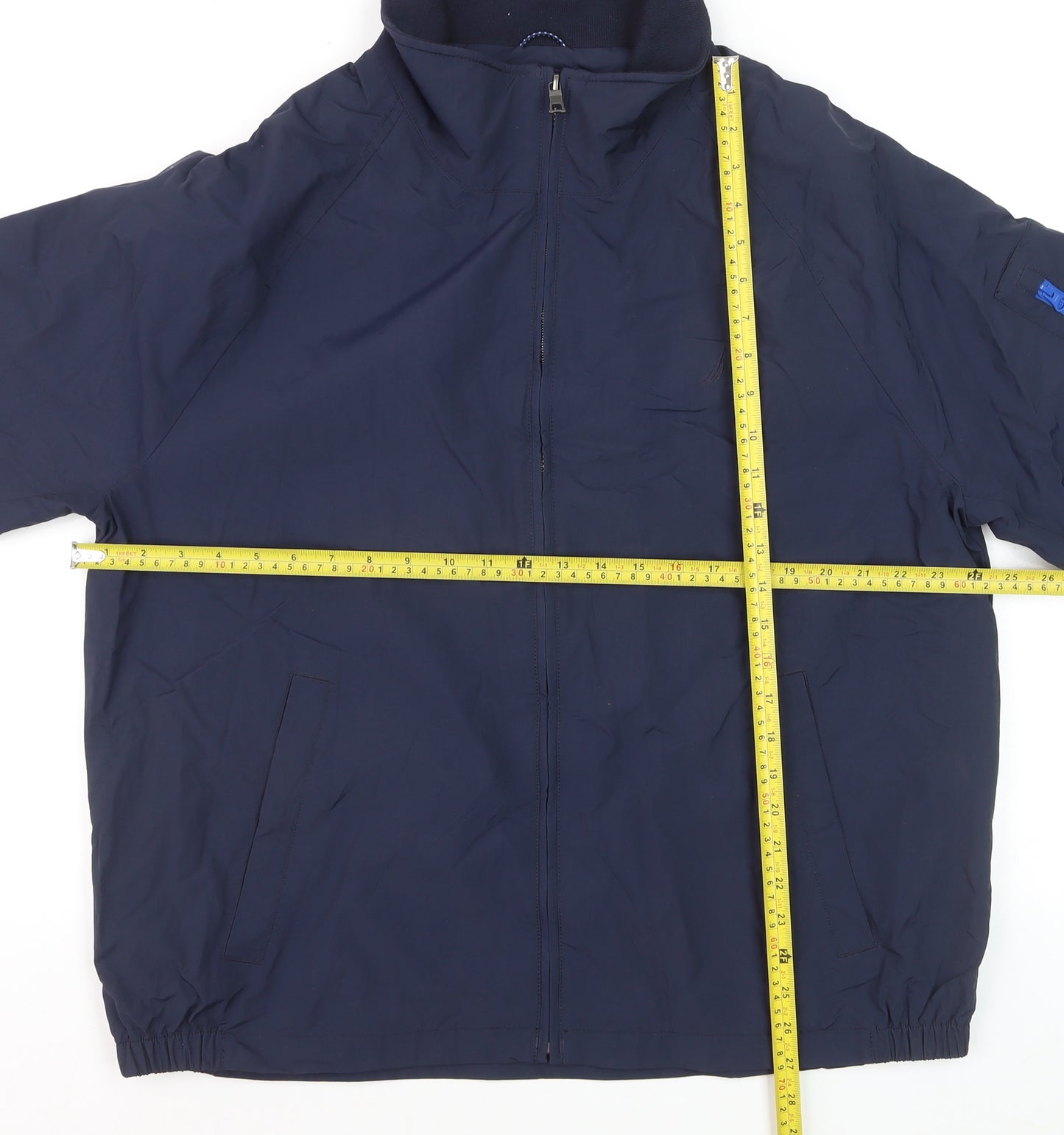 Nautica Men's Blue XL Windbreaker Jacket Full Zip Nylon Casual