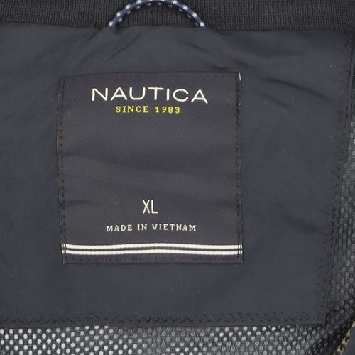 Nautica Men's Blue XL Windbreaker Jacket Full Zip Nylon Casual