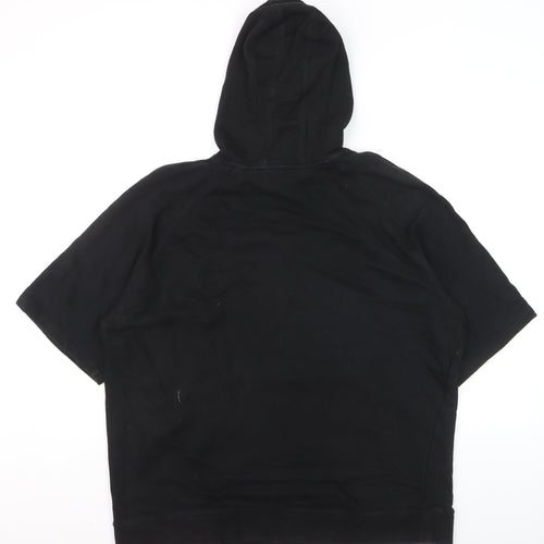 Sean John Men's Black XL Pullover Hoodie Short Sleeve Logo Cotton