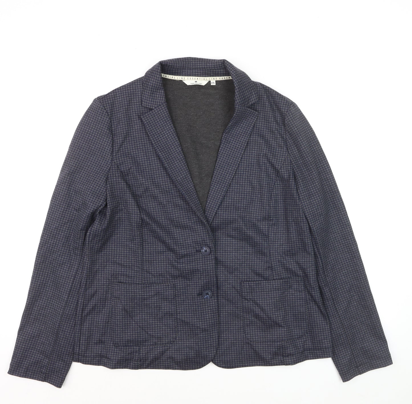 Tom Tailor Women's Blue Check Single-Breasted Blazer XXL