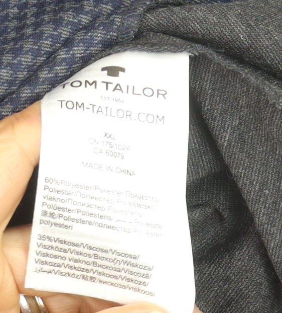 Tom Tailor Women's Blue Check Single-Breasted Blazer XXL