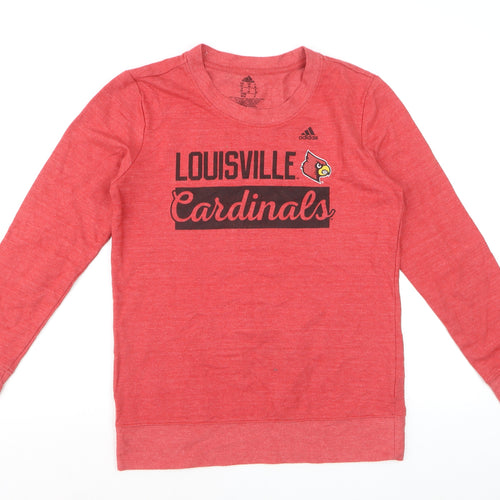 Adidas Womens Red Louisville Cardinals Pullover Sweatshirt Size M