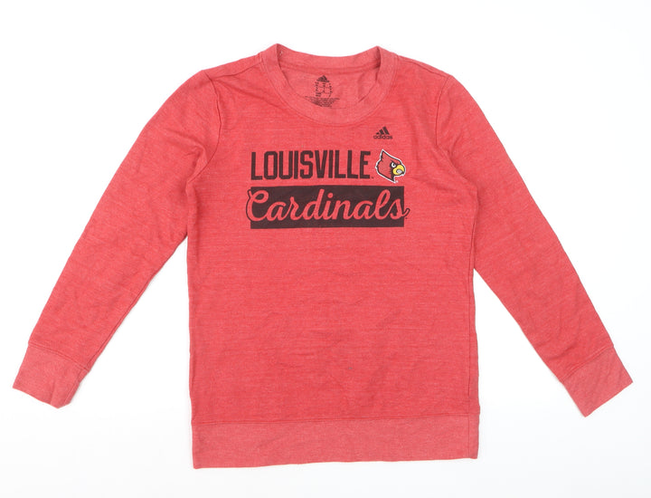 Adidas Womens Red Louisville Cardinals Pullover Sweatshirt Size M