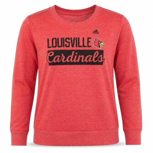 Adidas Womens Red Louisville Cardinals Pullover Sweatshirt Size M