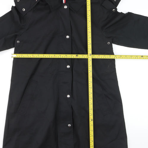 Tommy Hilfiger Men's Black Waterproof Hooded Rain Coat Size S