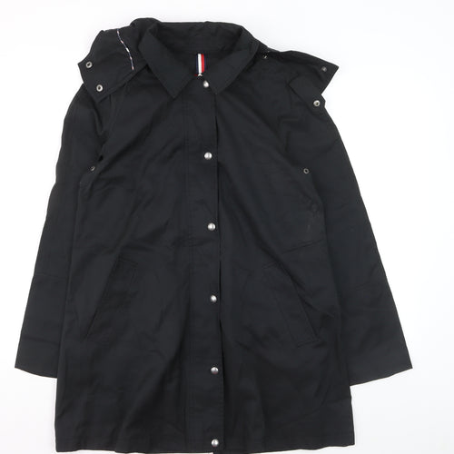 Tommy Hilfiger Men's Black Waterproof Hooded Rain Coat Size S
