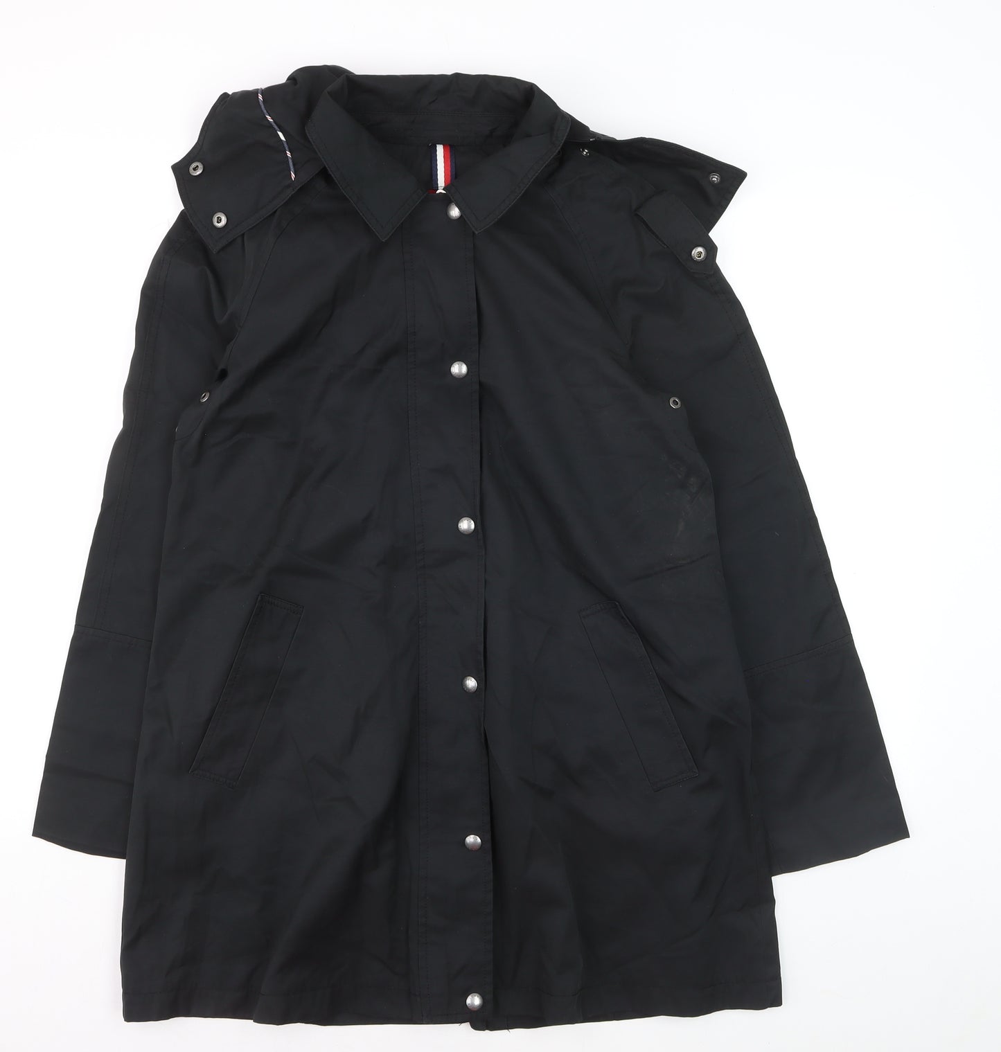 Tommy Hilfiger Men's Black Waterproof Hooded Rain Coat Size S