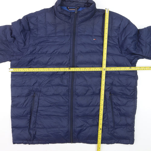 Tommy Hilfiger Men's Blue XL Puffer Jacket Nylon Down Quilted Coat