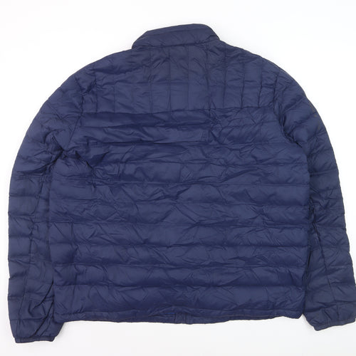 Tommy Hilfiger Men's Blue XL Puffer Jacket Nylon Down Quilted Coat