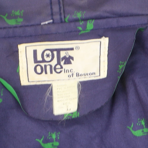 Lot One Men’s Green Waterproof Hooded Rain Coat L Vintage Windproof