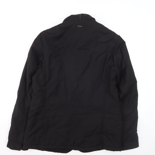 DKNY Men's Black Polyester Mid-Length Overcoat Size S
