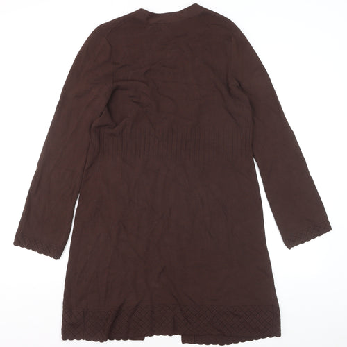 Cable & Gauge Women Brown V-Neck Long Sleeve Knit Cardigan M