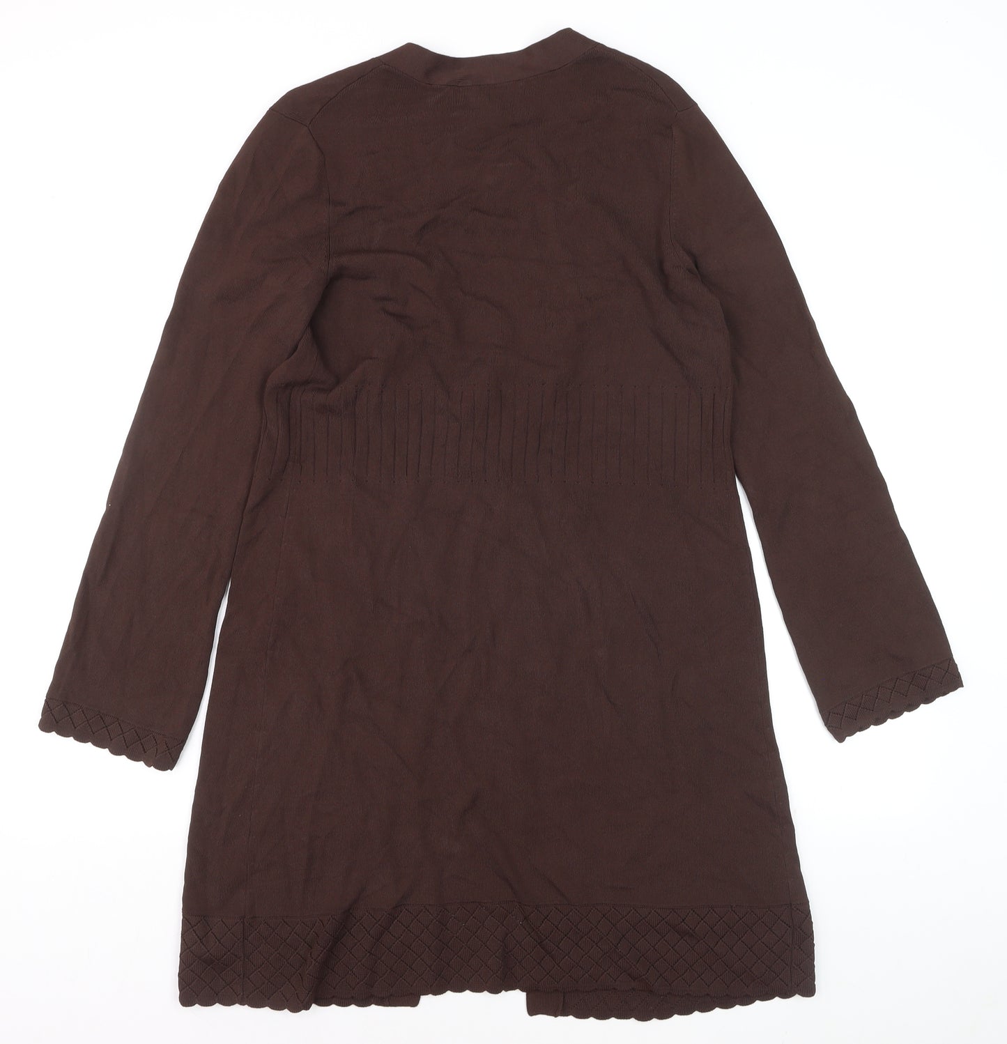 Cable & Gauge Women Brown V-Neck Long Sleeve Knit Cardigan M