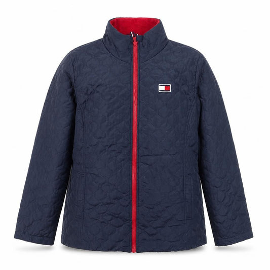 Front view of Tommy Hilfiger Men's Navy 3-in-1 Quilted Jacket, size L, Polyester
