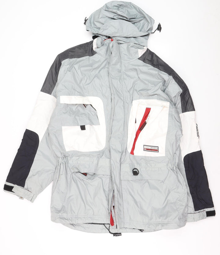 Snowgear Men’s Grey Ski Jacket L Hooded Waterproof Windproof Outdoor Coat