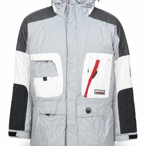 Snowgear Men’s Grey Ski Jacket L Hooded Waterproof Windproof Outdoor Coat