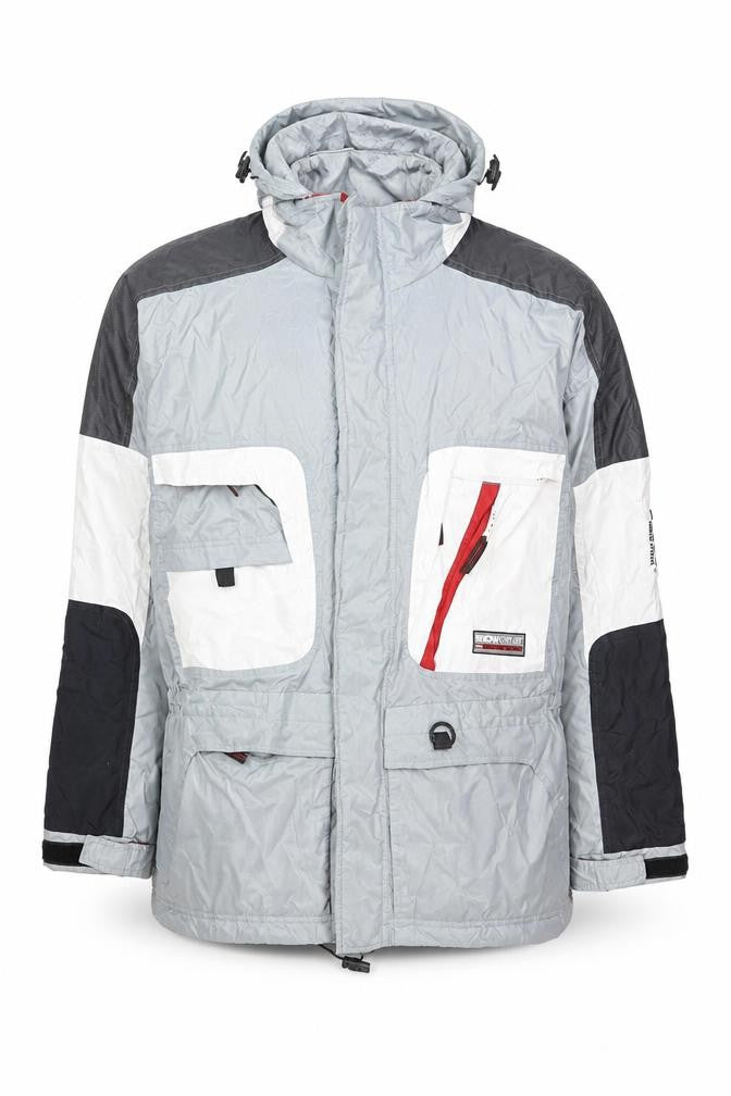 Snowgear Men’s Grey Ski Jacket L Hooded Waterproof Windproof Outdoor Coat