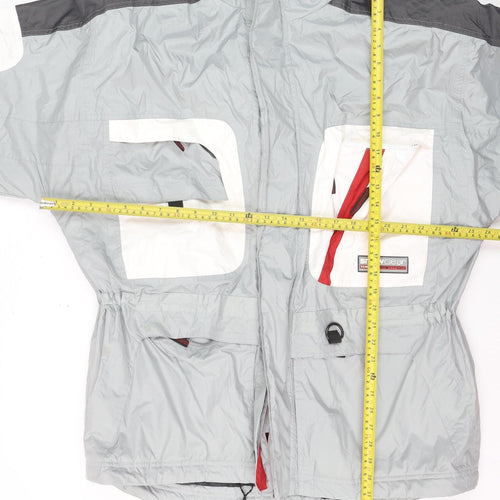 Snowgear Men’s Grey Ski Jacket L Hooded Waterproof Windproof Outdoor Coat