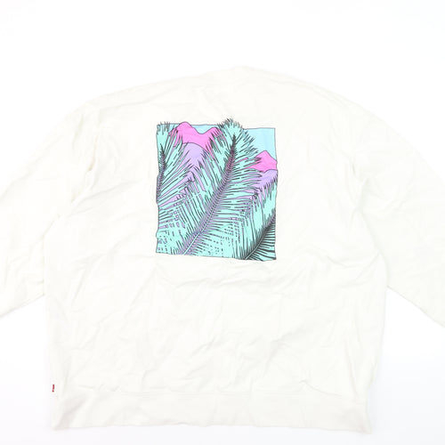 Levi's Men's White 2XL Relaxed Fit Graphic Sweatshirt