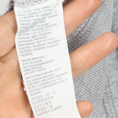 Abercrombie & Fitch Women's Grey Button Hoodie Sweatshirt M
