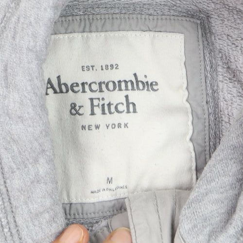 Abercrombie & Fitch Women's Grey Button Hoodie Sweatshirt M