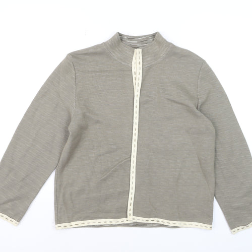 Spanner Women Beige Knit Suit Jacket L Lightweight Acrylic Wool
