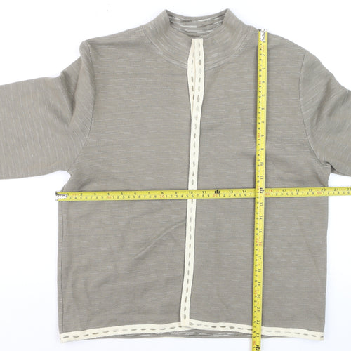 Spanner Women Beige Knit Suit Jacket L Lightweight Acrylic Wool